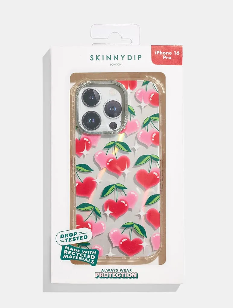 Glowy Cherry Heart Shock iPhone Case sold by Skinnydip London product image thumbnail 4