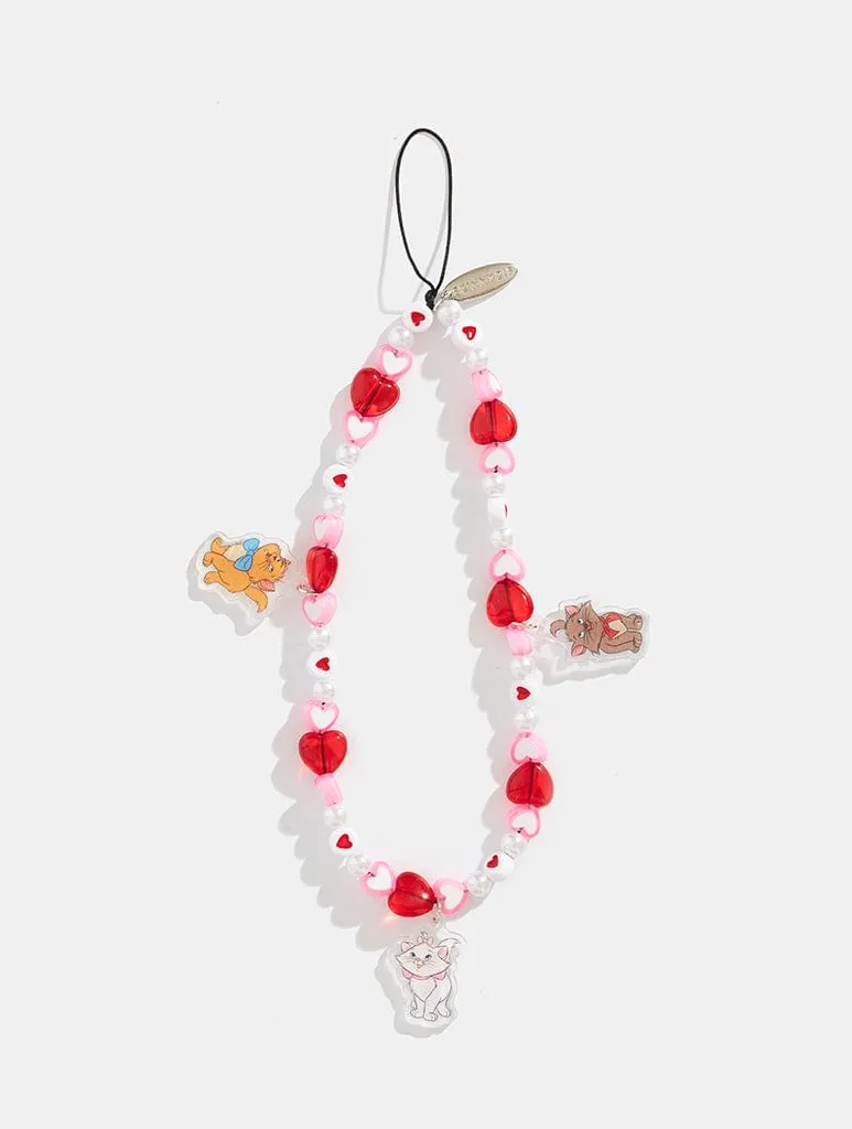 Disney Aristocats Heart Beaded Phone Strap sold by Skinnydip London
