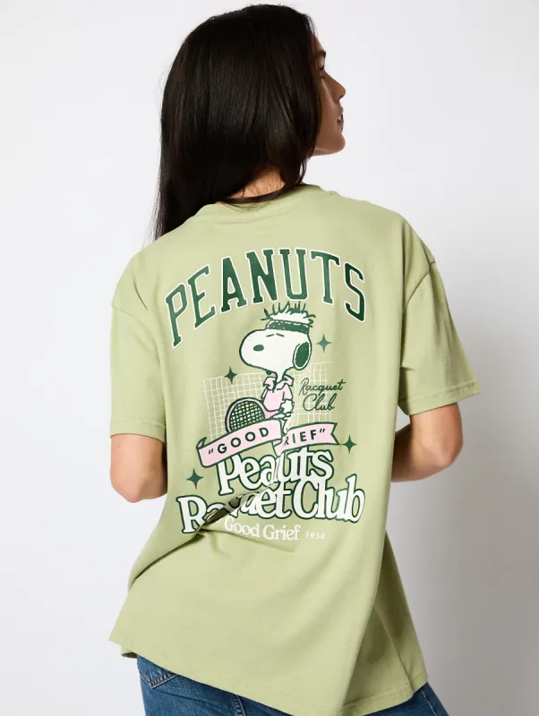 Peanuts x Skinnydip Country Club T-Shirt in Green sold by Skinnydip London