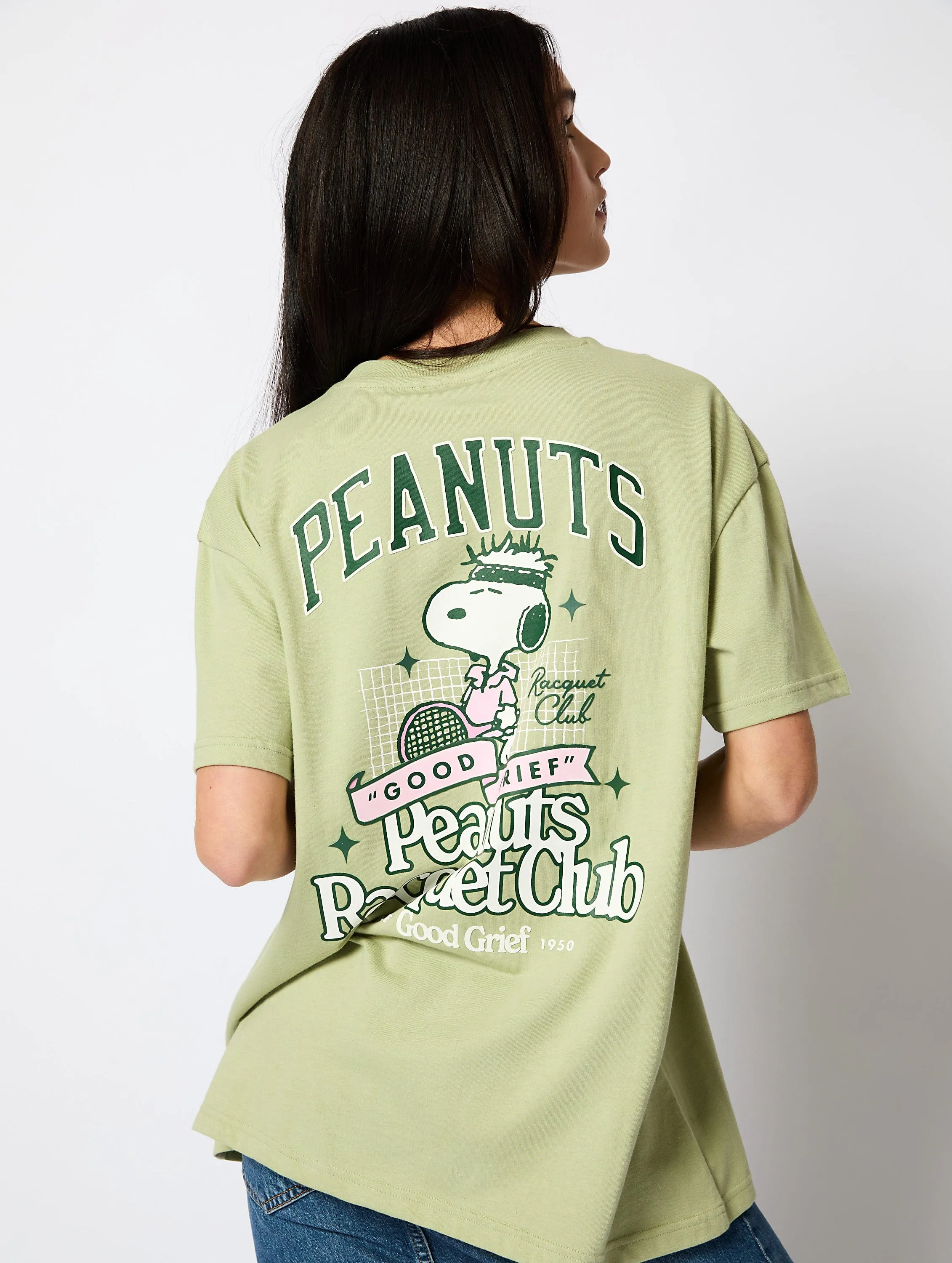 Peanuts x Skinnydip Country Club T-Shirt in Green sold by Skinnydip London
