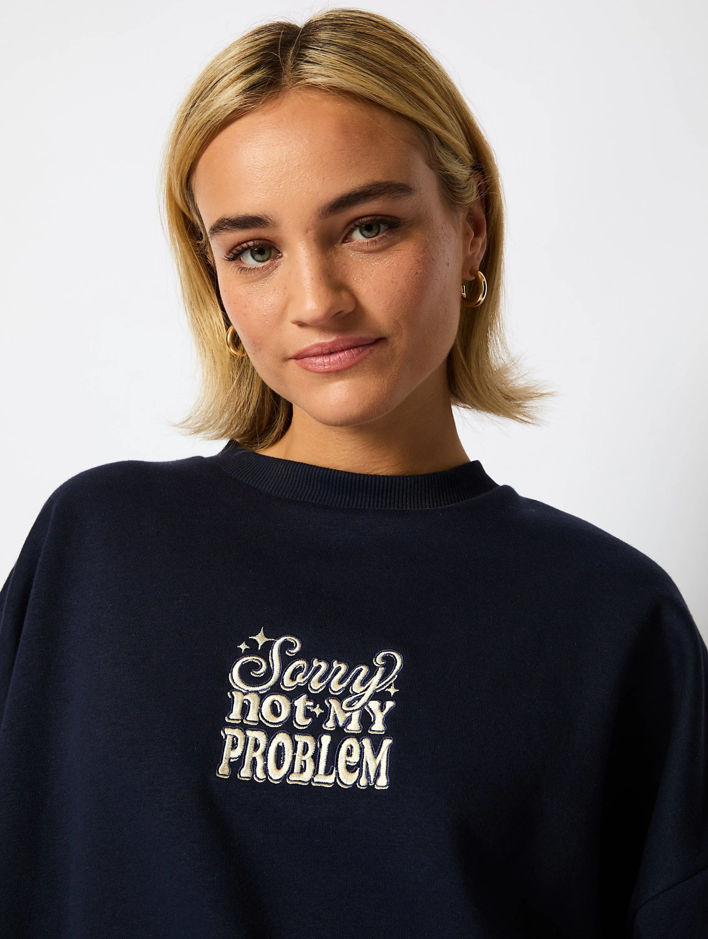 Sorry Not My Problem Sweatshirt in Navy sold by Skinnydip London product image thumbnail 3