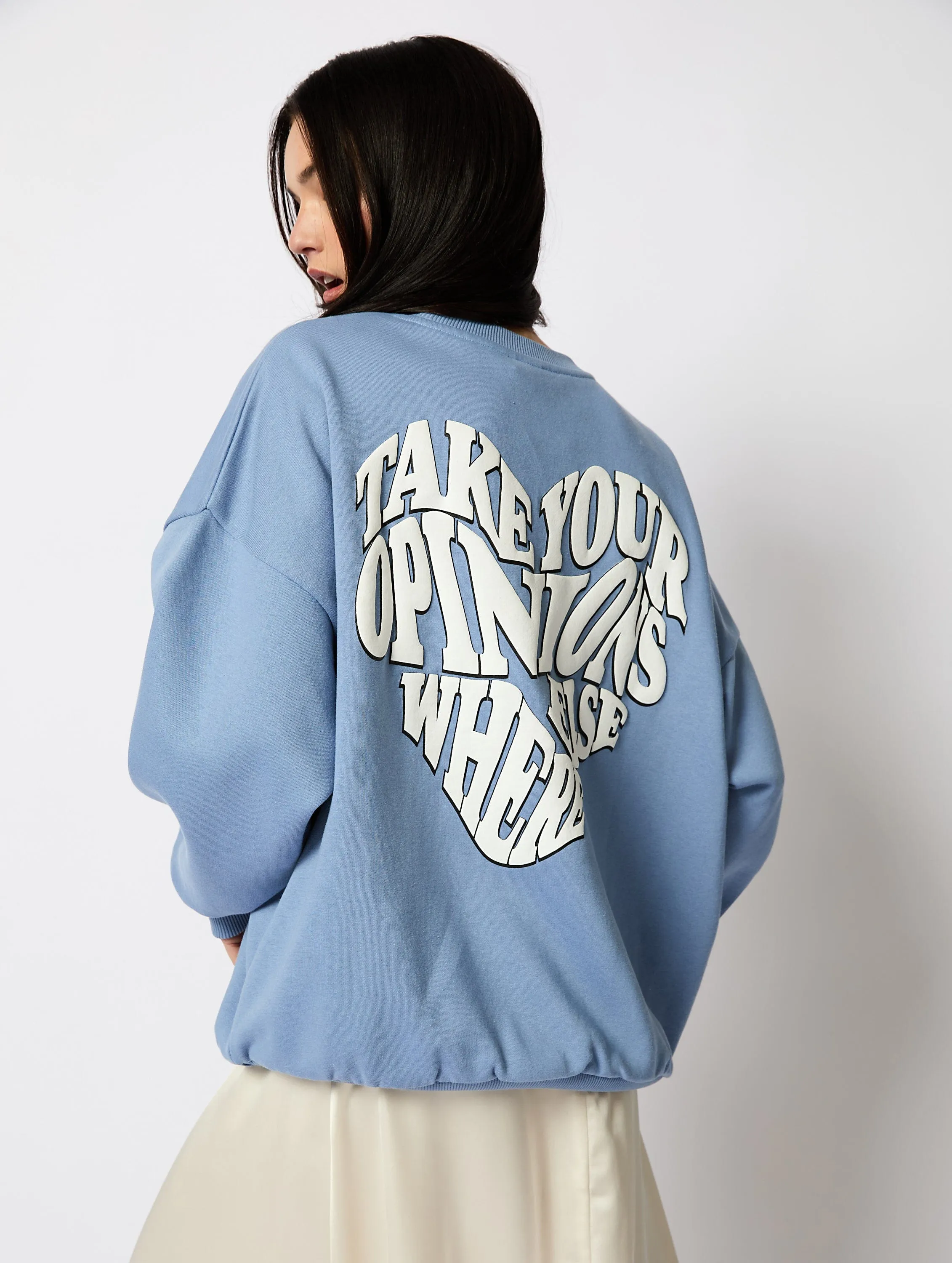 Take Your Opinions Elsewhere Sweatshirt in Washed Blue sold by Skinnydip London product image thumbnail 4