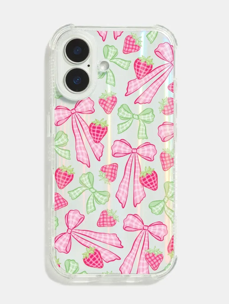 Gingham Bow Shock iPhone Case sold by Skinnydip London