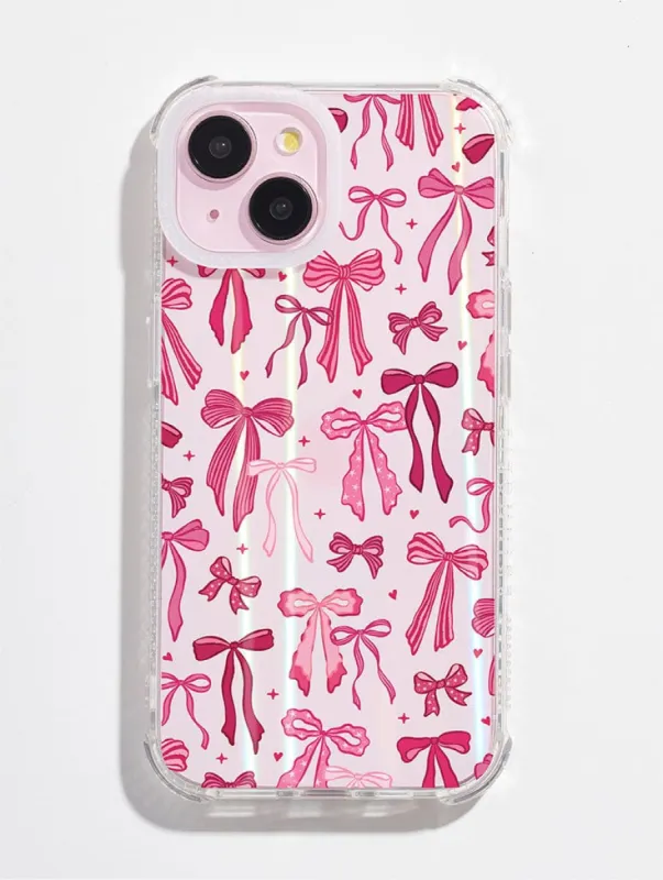 Burgundy Painted Bows Shock iPhone Case sold by Skinnydip London