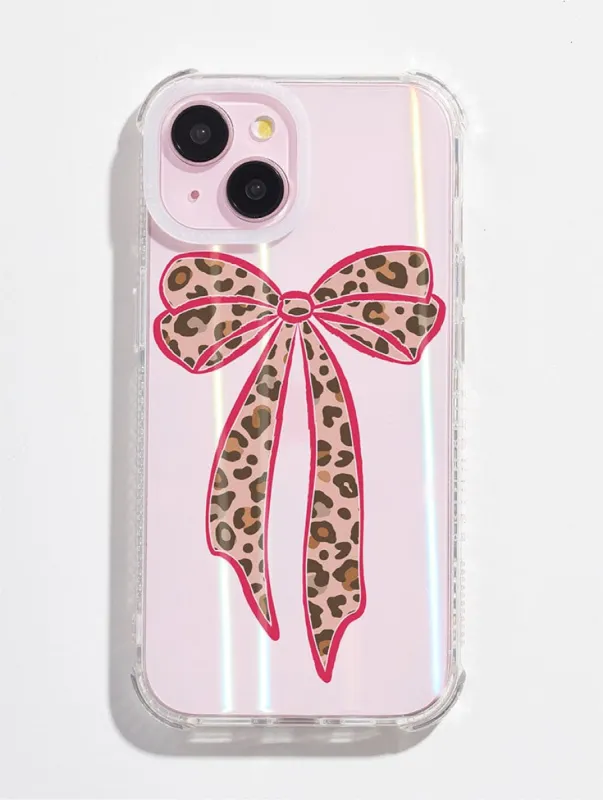 Single Leopard Bow Shock iPhone Case sold by Skinnydip London