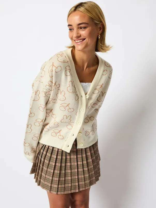 Miffy Knitted Cardigan in Ecru sold by Skinnydip London
