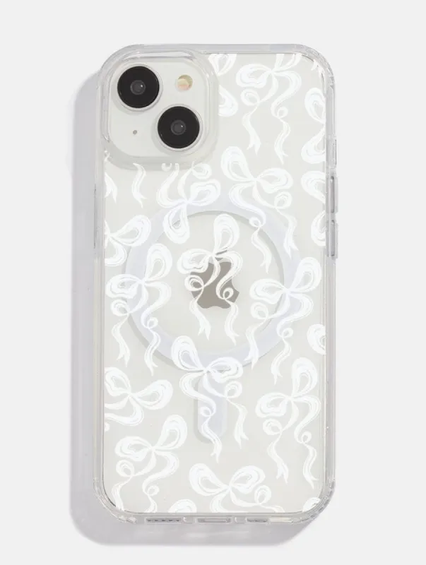 White Bow Swirl MagSafe iPhone Case sold by Skinnydip London