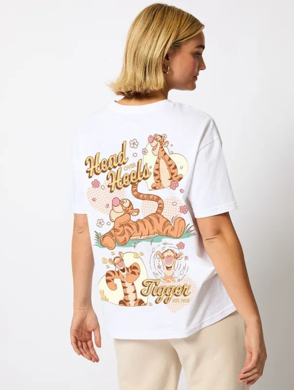 Disney Head Over Heels Tigger T-Shirt in Ecru sold by Skinnydip London