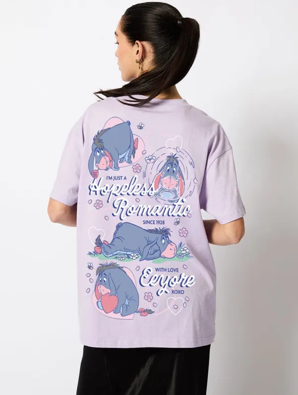 Disney Hopeless Romantic Eeyore T-Shirt In Lilac sold by Skinnydip London