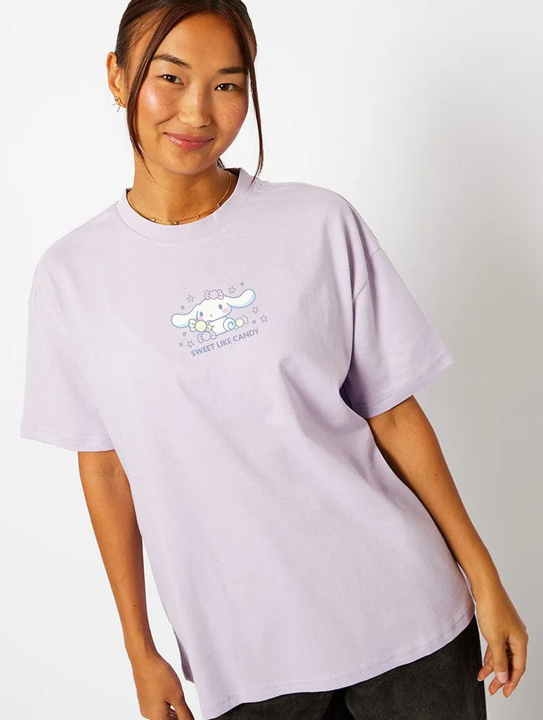 Hello Kitty x Skinnydip Cinnamoroll Sweet Like Candy T-Shirt In Lilac sold by Skinnydip London product image thumbnail 2