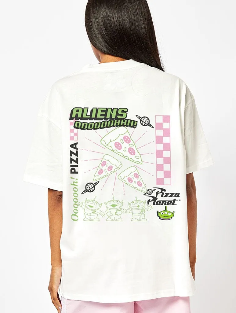 Disney Aliens Pizza Planet T-Shirt In Ecru sold by Skinnydip London
