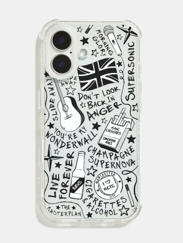 Oasis Doodle Shock iPhone Case sold by Skinnydip London