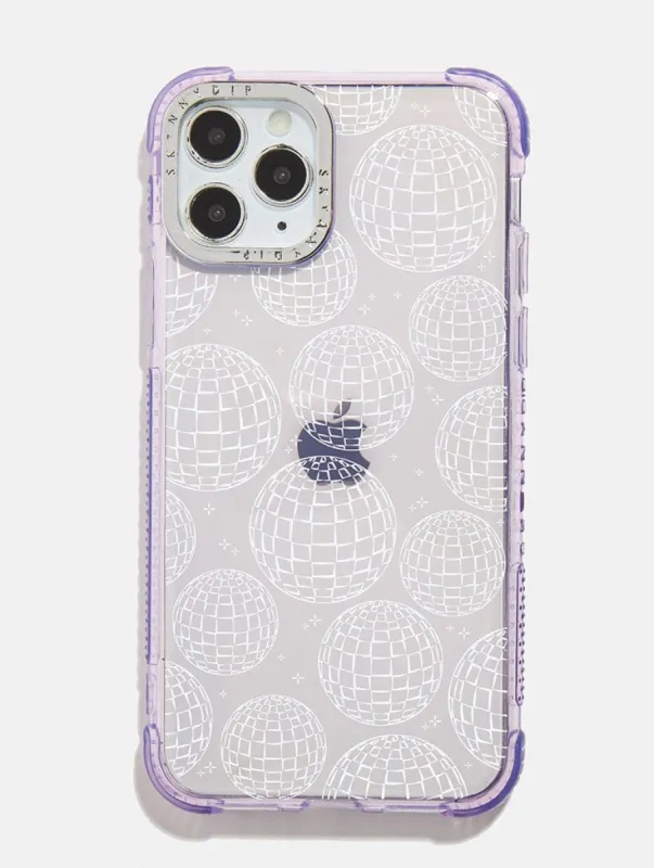 Lilac Minimal Disco Ball Shock iPhone Case sold by Skinnydip London