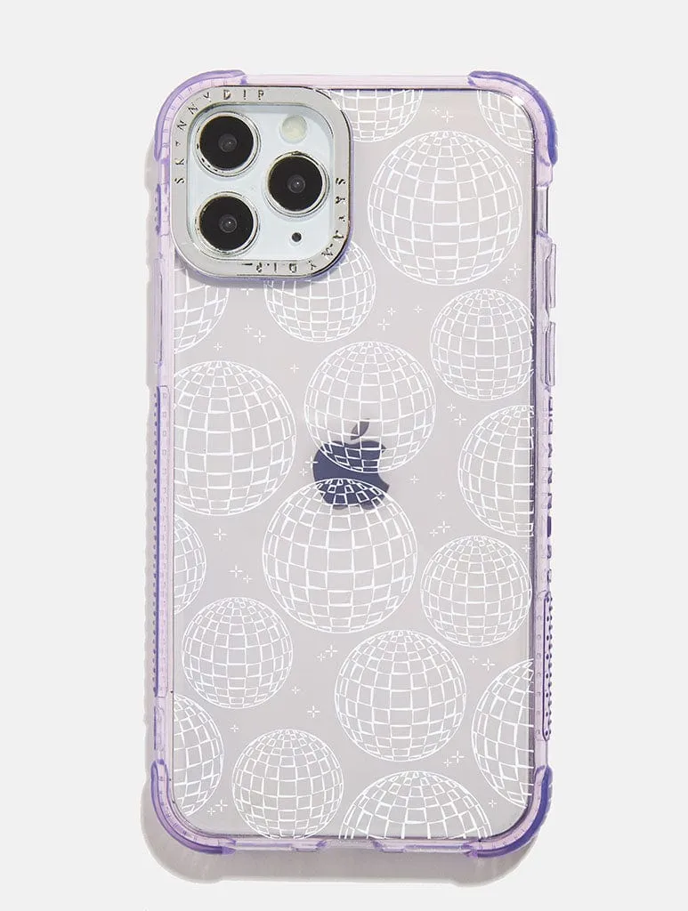 Lilac Minimal Disco Ball Shock iPhone Case sold by Skinnydip London