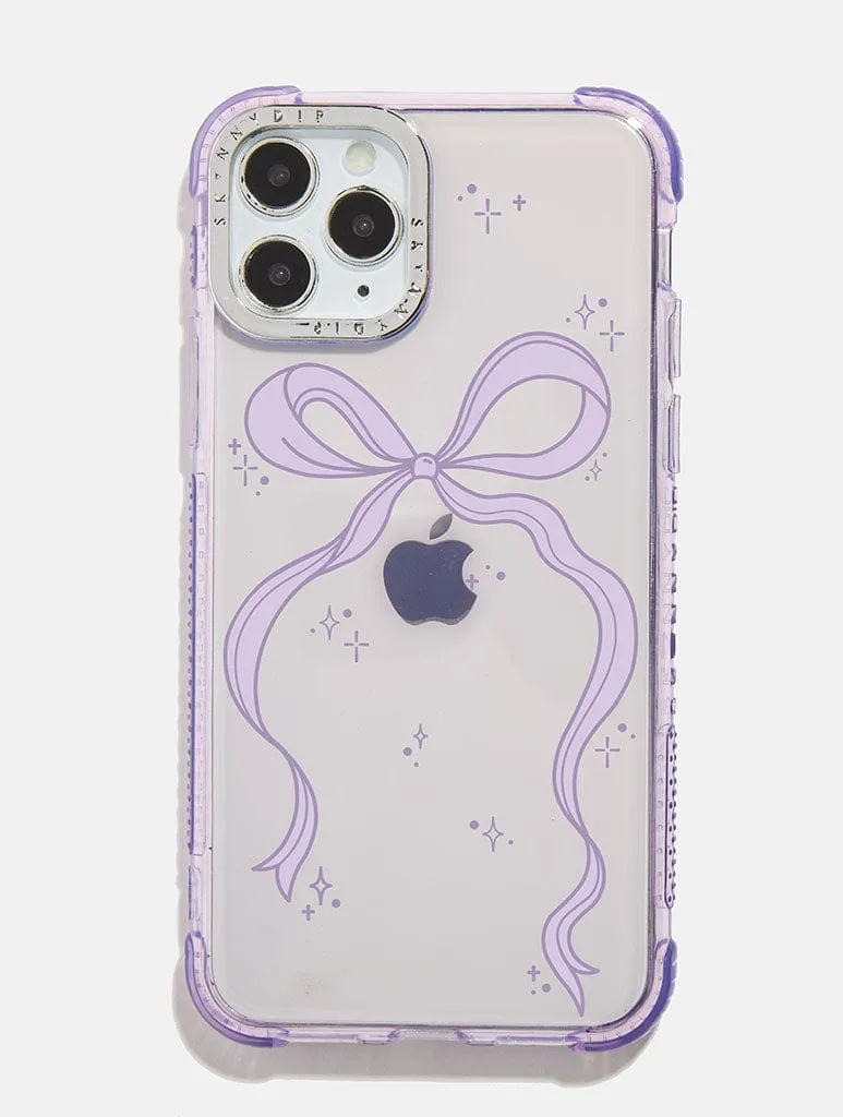 Lavender Single Bow Shock iPhone Case sold by Skinnydip London