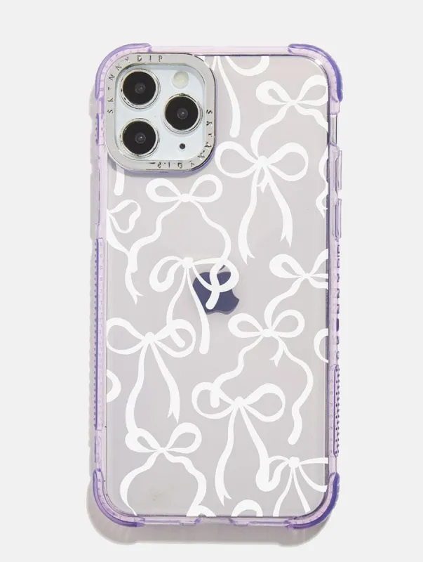 Lavender White Bows Shock iPhone Case sold by Skinnydip London