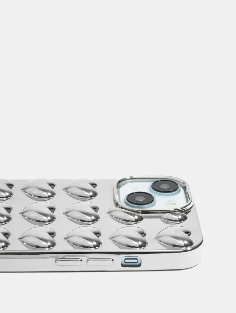 Silver Bubble Heart iPhone Case sold by Skinnydip London product image thumbnail 4