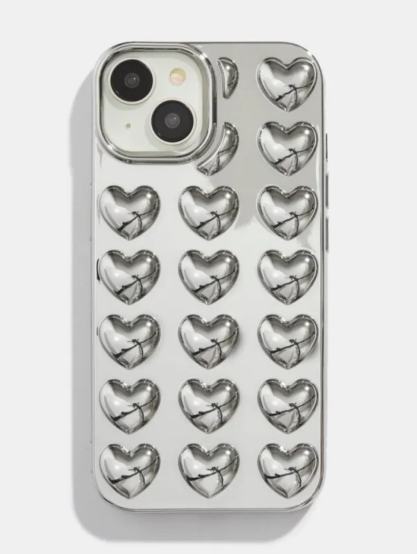Silver Bubble Heart iPhone Case sold by Skinnydip London