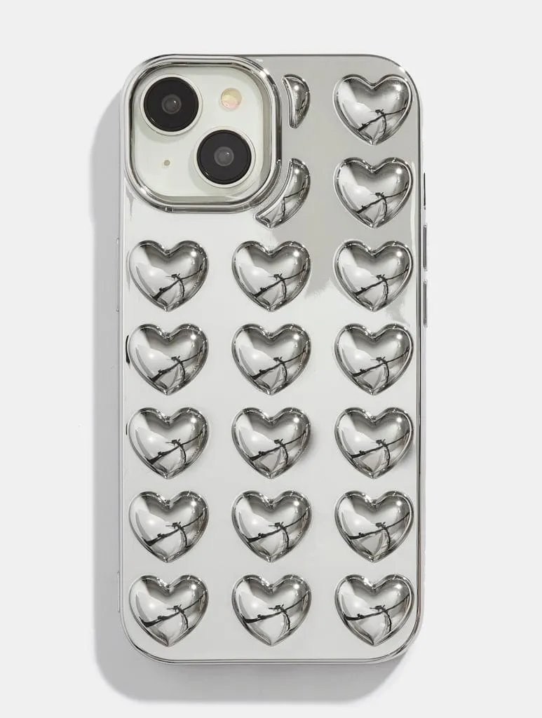 Silver Bubble Heart iPhone Case sold by Skinnydip London