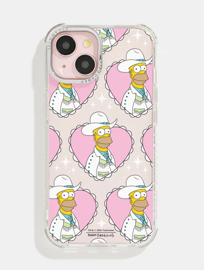 The Simpsons Cowboy Homer Shock iPhone Case sold by Skinnydip London