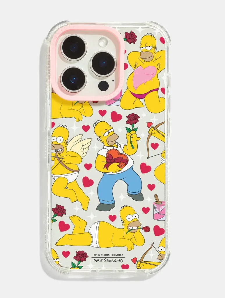The Simpsons Romantic Homer Shock iPhone Case sold by Skinnydip London
