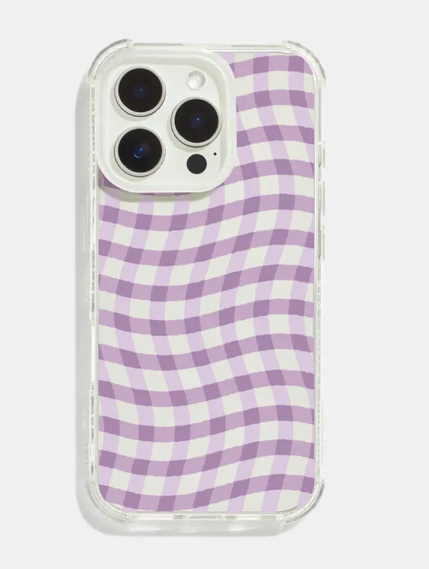 Wiggle Gingham Purple Shock iPhone Case sold by Skinnydip London