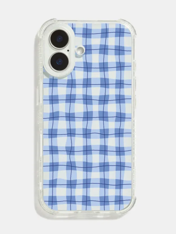 Blue Gingham Shock iPhone Case sold by Skinnydip London