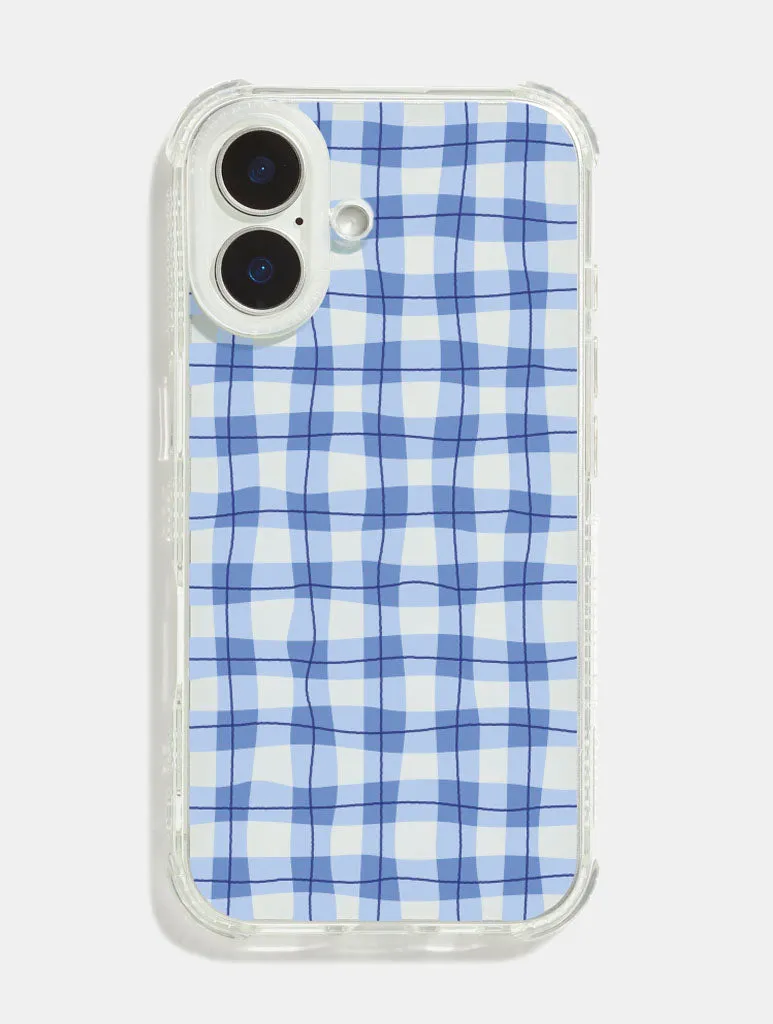 Blue Gingham Shock iPhone Case sold by Skinnydip London