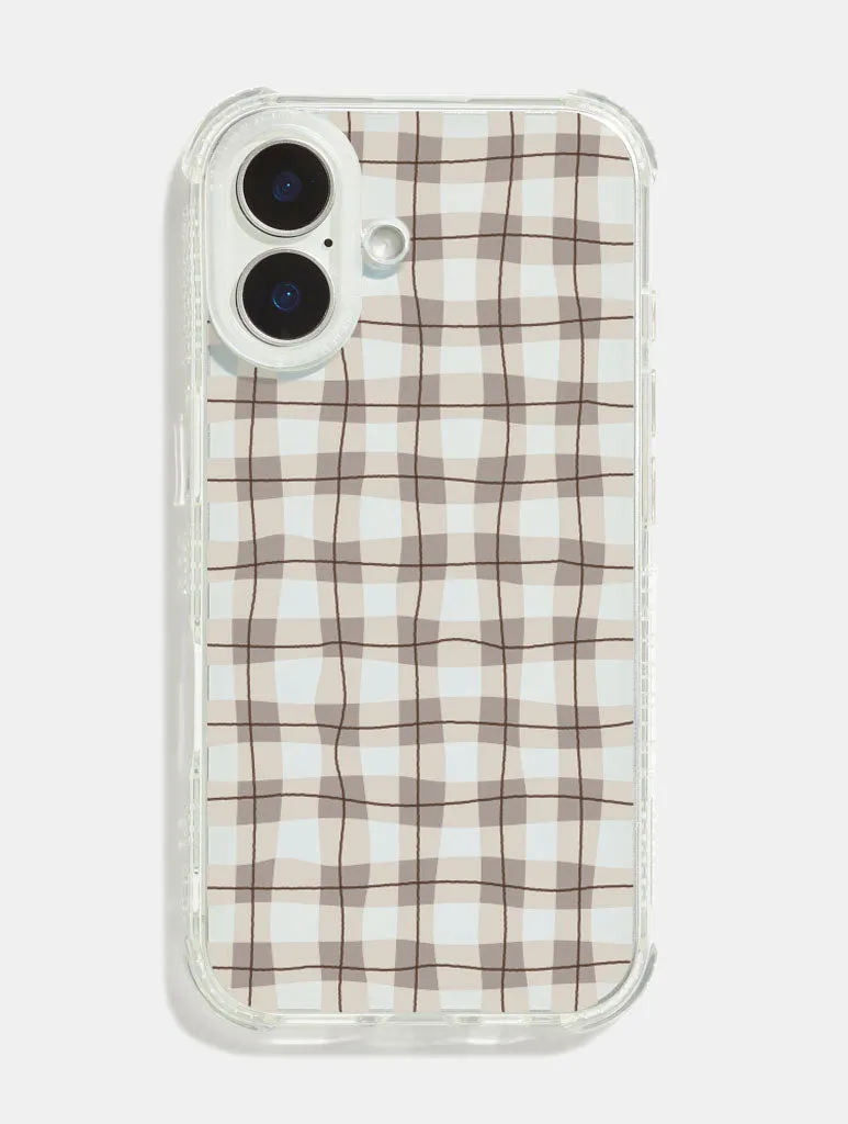 Neutral Gingham Shock iPhone Case sold by Skinnydip London