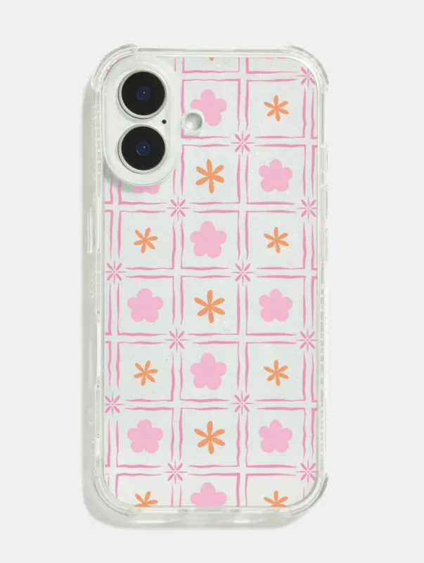 Tiled Flowers Shock iPhone Case sold by Skinnydip London