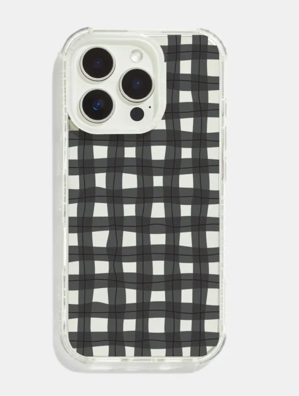 Black Gingham Shock iPhone Case sold by Skinnydip London