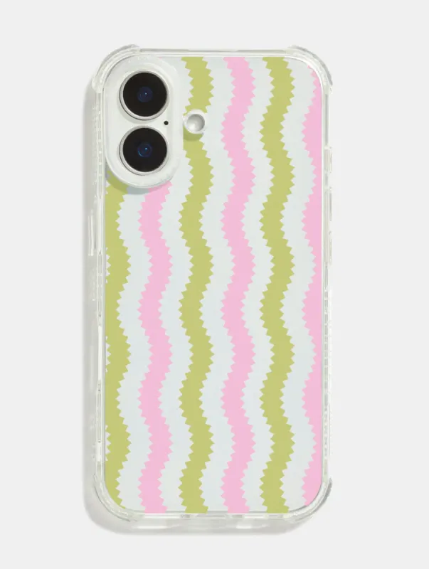 Pink And Green Wiggles Shock iPhone Case sold by Skinnydip London