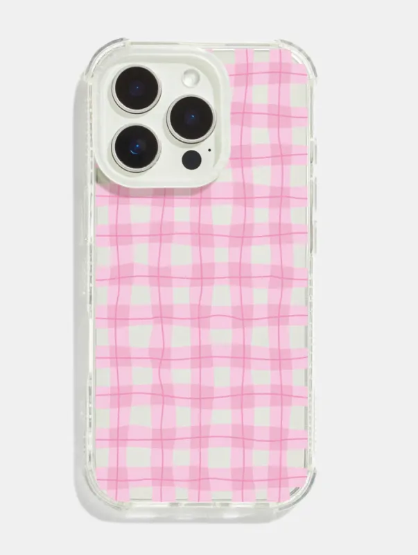 Pink Gingham Shock iPhone Case sold by Skinnydip London
