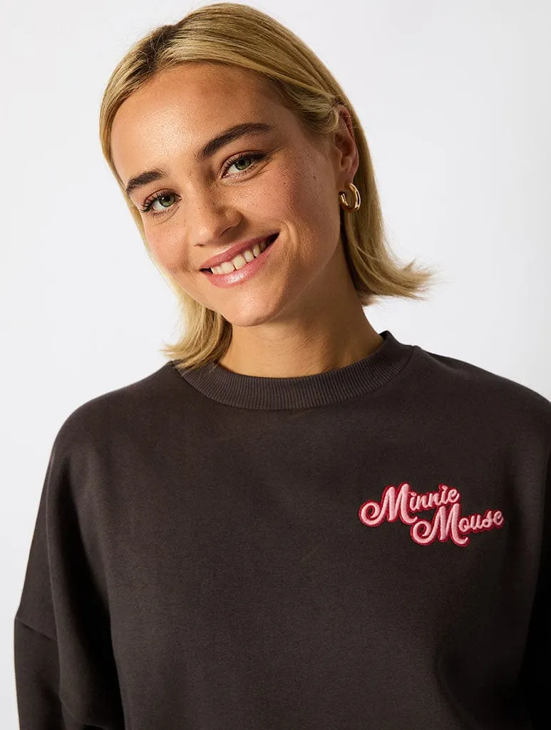 Disney Minnie Mouse Sweatshirt in Charcoal sold by Skinnydip London product image thumbnail 3