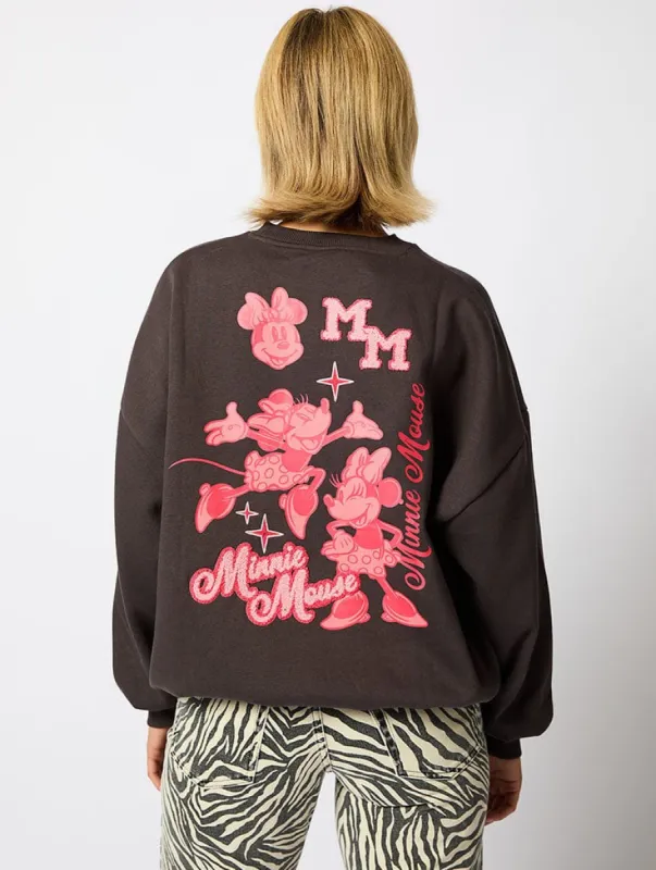 Disney Minnie Mouse Sweatshirt in Charcoal sold by Skinnydip London