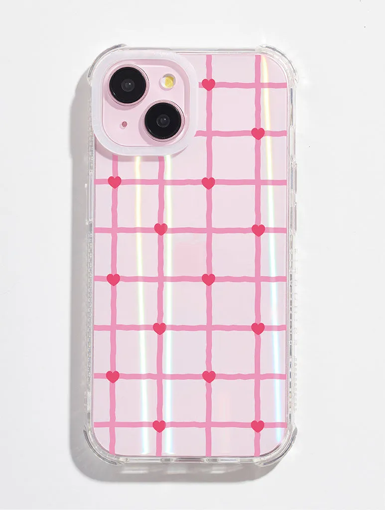 Checked Heart Shock iPhone Case sold by Skinnydip London