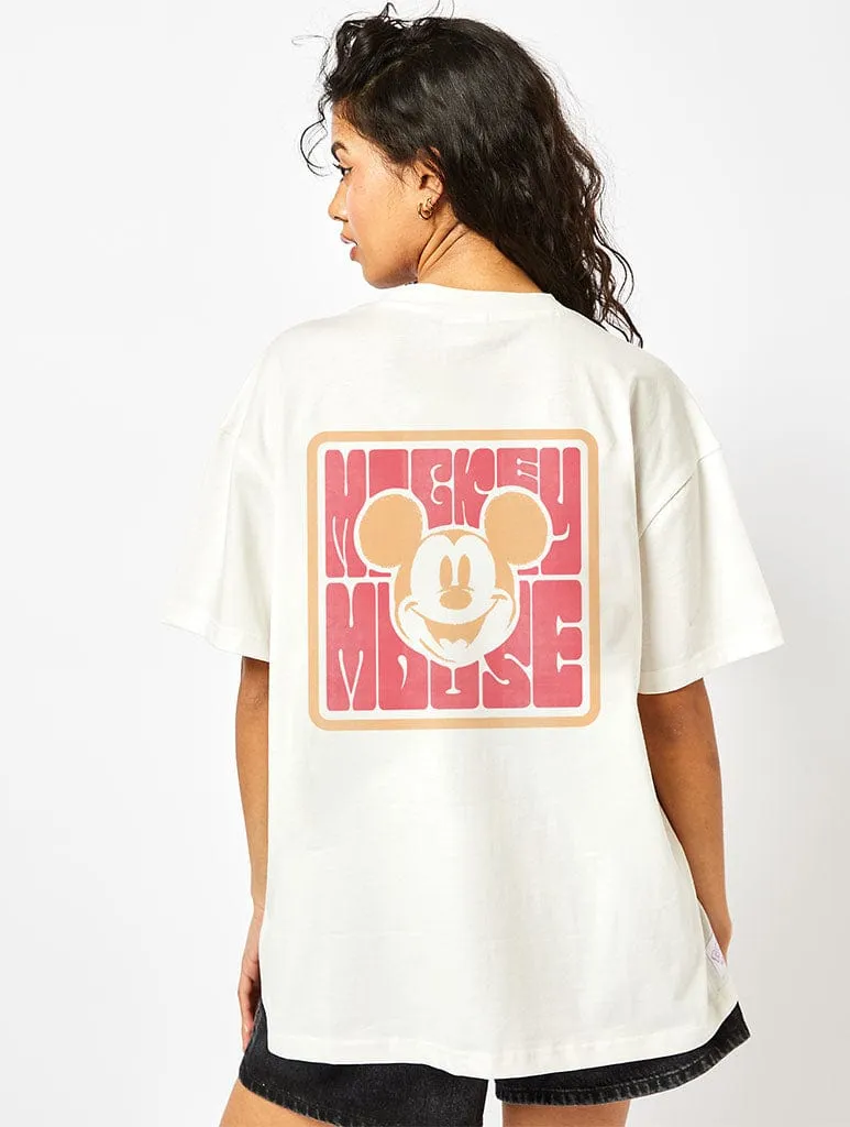 Disney Mickey Mouse Funky Unisex T-Shirt In Ecru sold by Skinnydip London product image thumbnail 4
