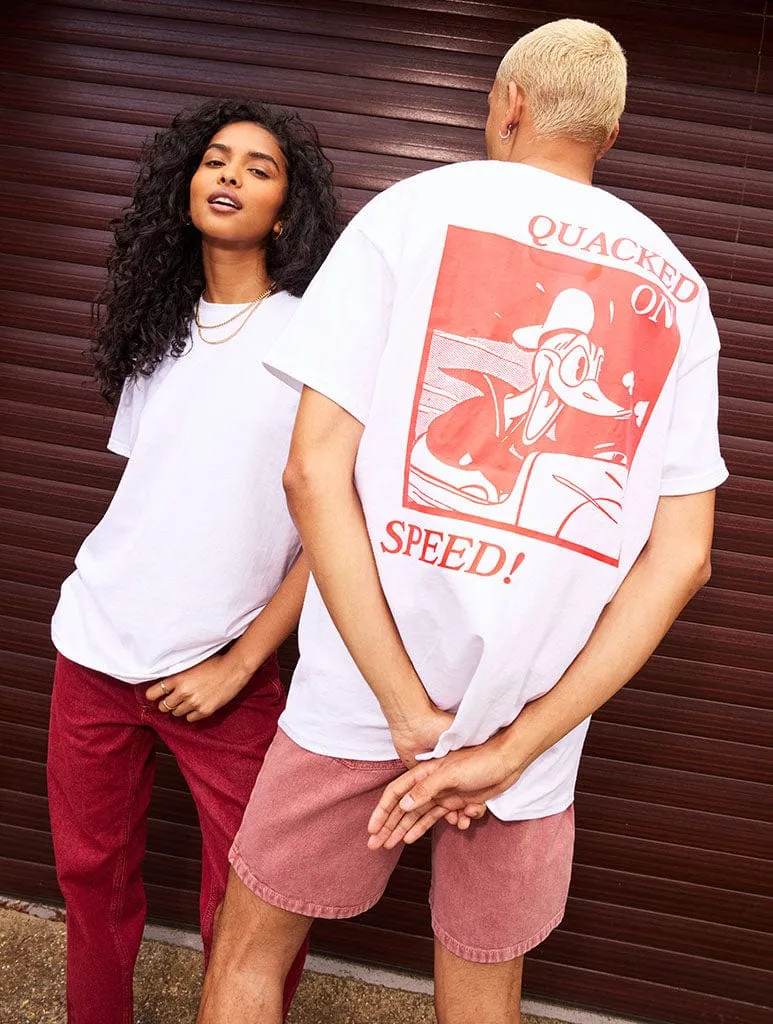 Disney Donald Duck Quacked Speed T-Shirt In Ecru sold by Skinnydip London product image thumbnail 2