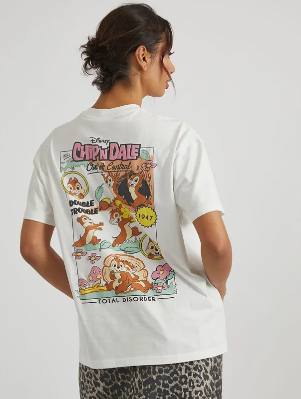 Disney Chip N Dale Double Trouble T-Shirt in Ecru sold by Skinnydip London