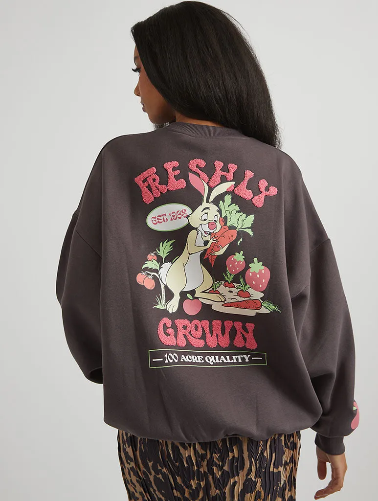Disney Winnie The Pooh Rabbit's Farm Sweatshirt in Black sold by Skinnydip London