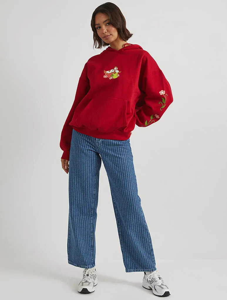 Disney Chip N Dale Life Is Sweet Hoodie in Wine sold by Skinnydip London product image thumbnail 3