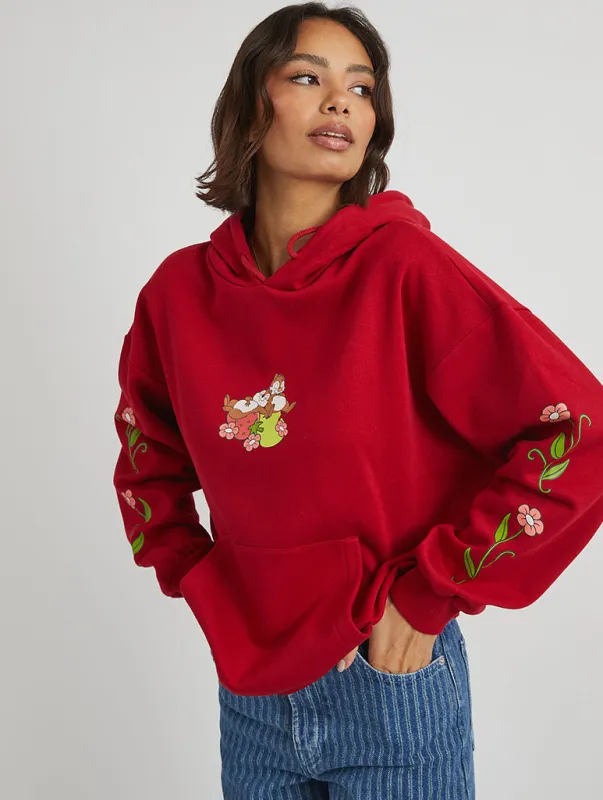Disney Chip N Dale Life Is Sweet Hoodie in Wine sold by Skinnydip London