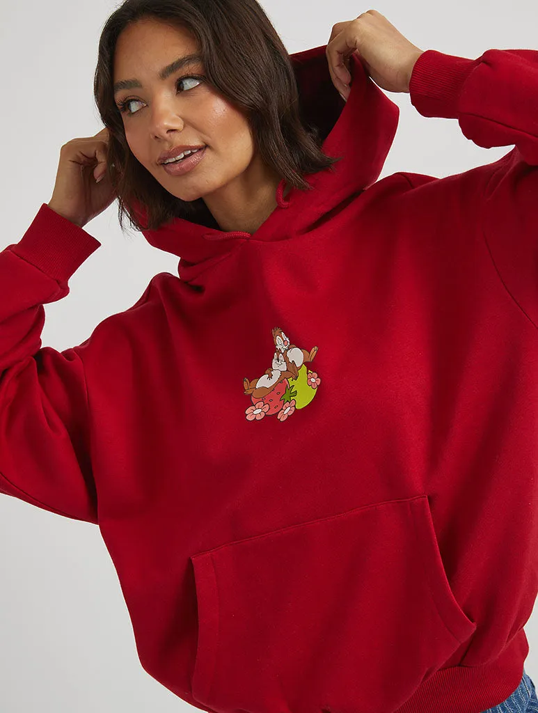Disney Chip N Dale Life Is Sweet Hoodie in Wine sold by Skinnydip London product image thumbnail 4