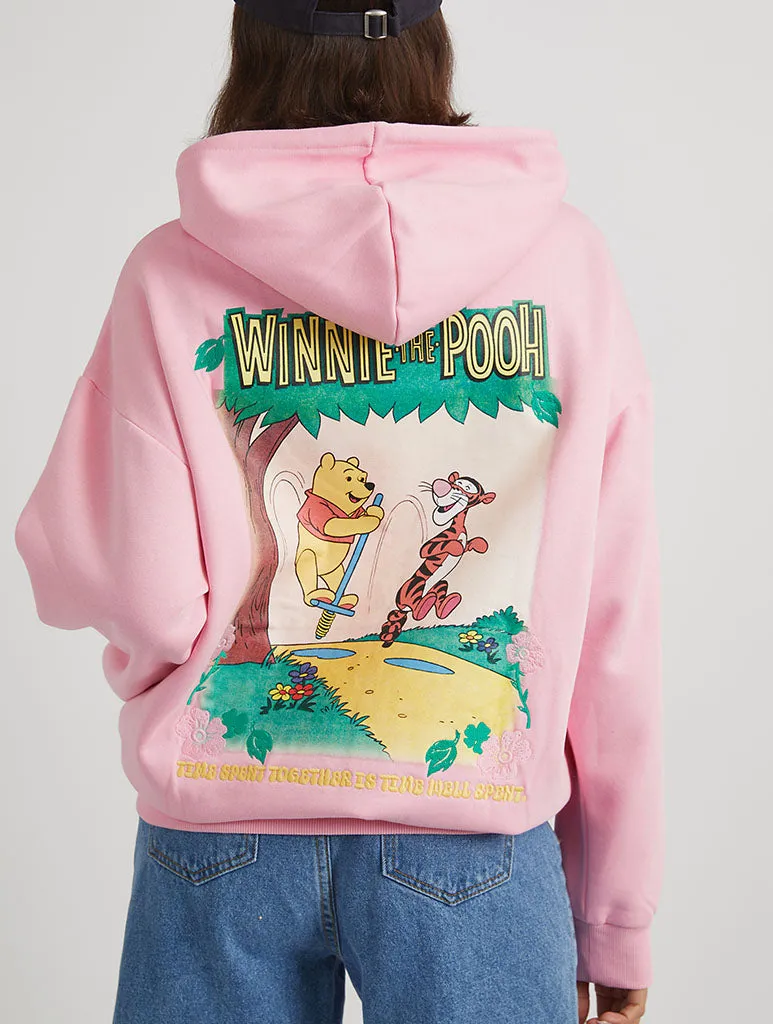 Disney Winnie The Pooh Time Well Spent Hoodie in Pink sold by Skinnydip London product image thumbnail 4
