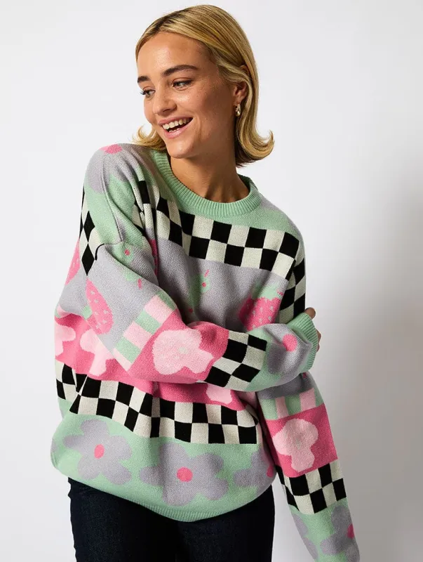 Strawberry And Olive Knitted Jumper sold by Skinnydip London