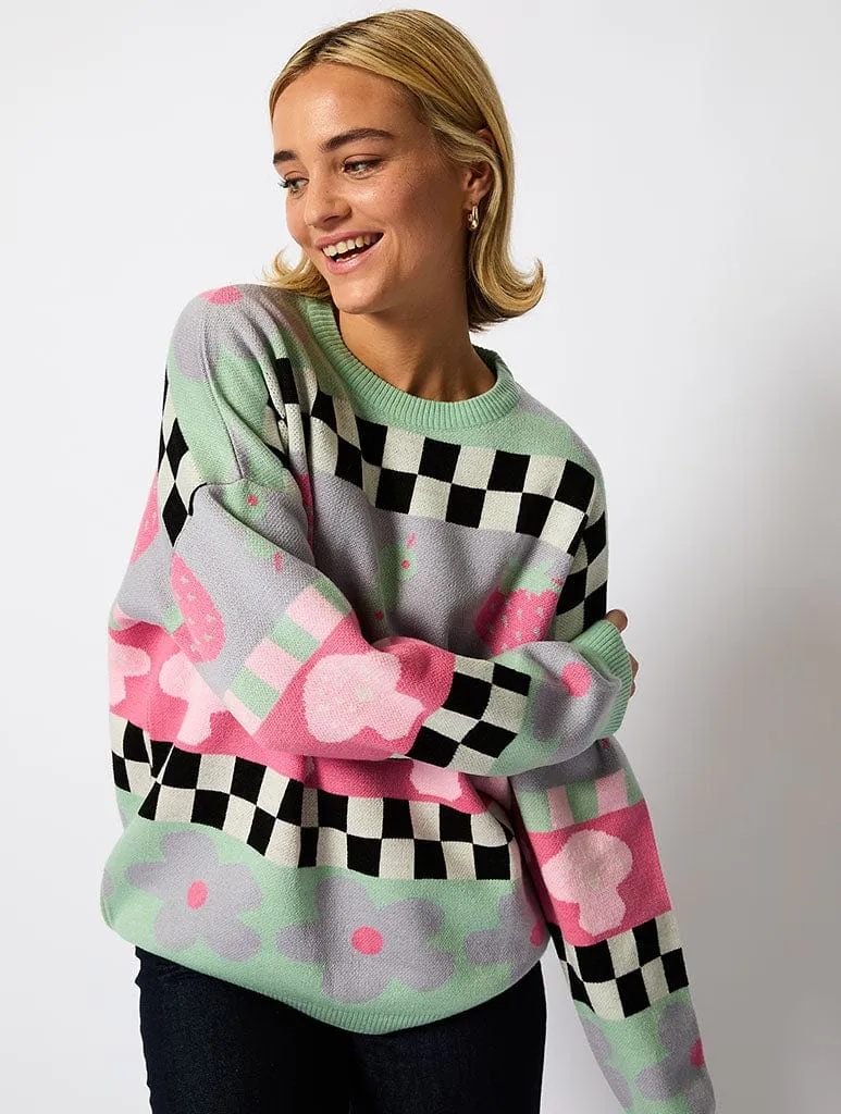 Strawberry And Olive Knitted Jumper sold by Skinnydip London