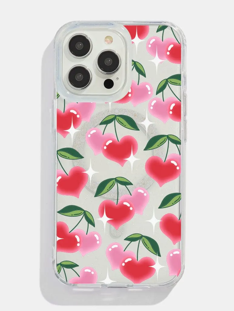Glowy Cherry Glitter MagSafe iPhone Case sold by Skinnydip London