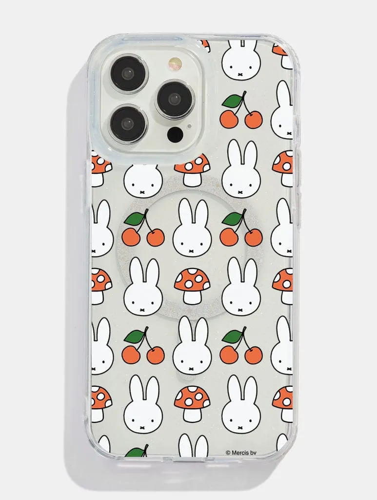 Miffy x Skinnydip Cherry and Mushroom Glitter MagSafe iPhone Case sold by Skinnydip London