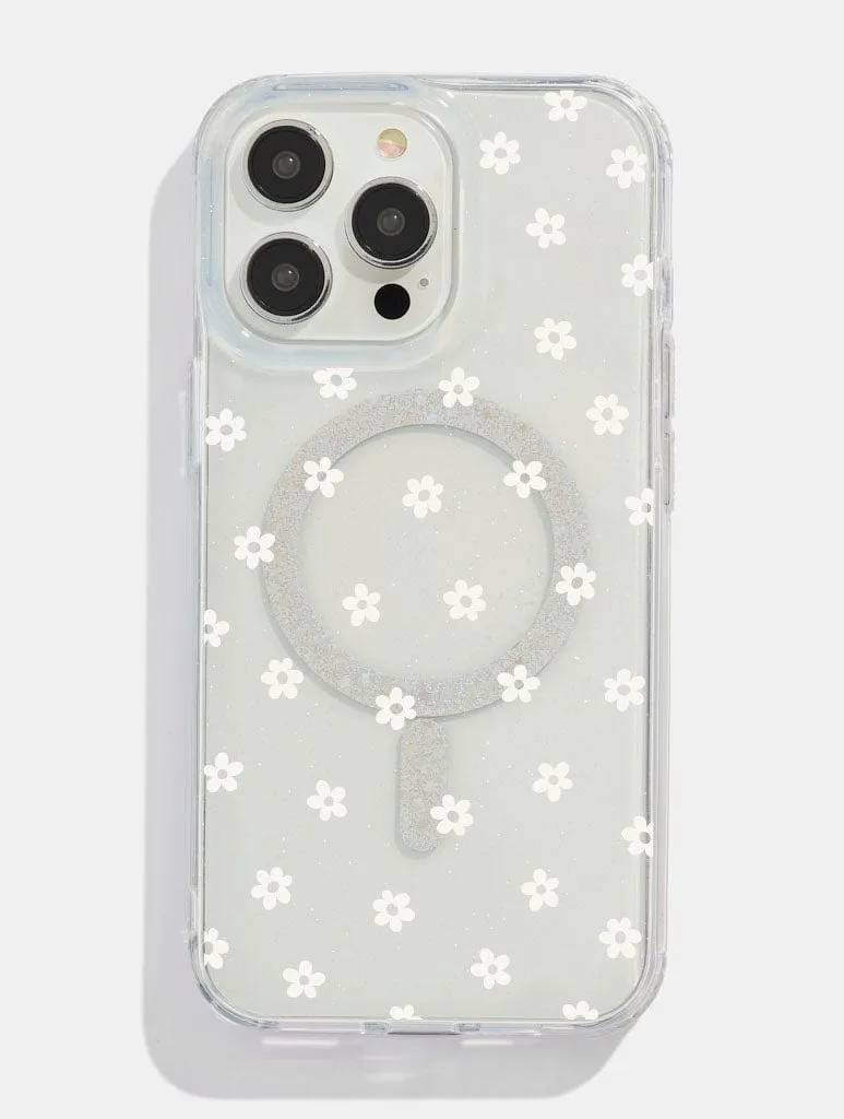 Ecru Ditsy Flower Glitter MagSafe iPhone Case sold by Skinnydip London
