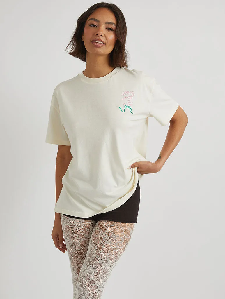 Picnic Party T-Shirt in Ecru sold by Skinnydip London product image thumbnail 3